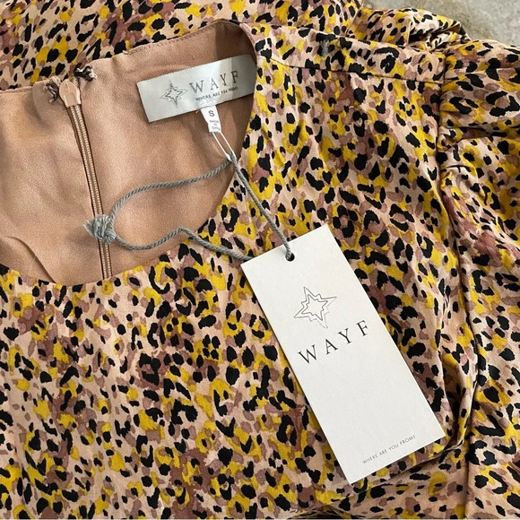WAYF Plaza Cutout Puff Sleeve Tiered Maxi Dress Animal Print - Picture 2 of 10